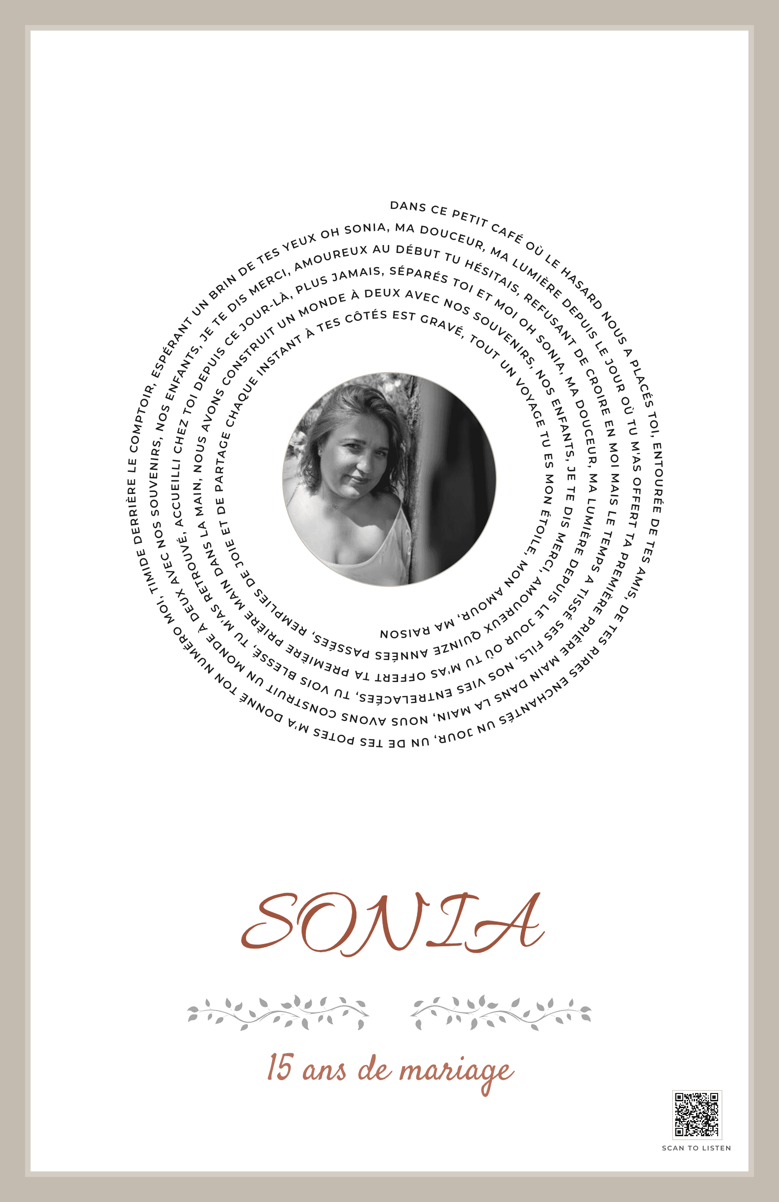 Sonia, Ma Rencontre, Mon Éternité