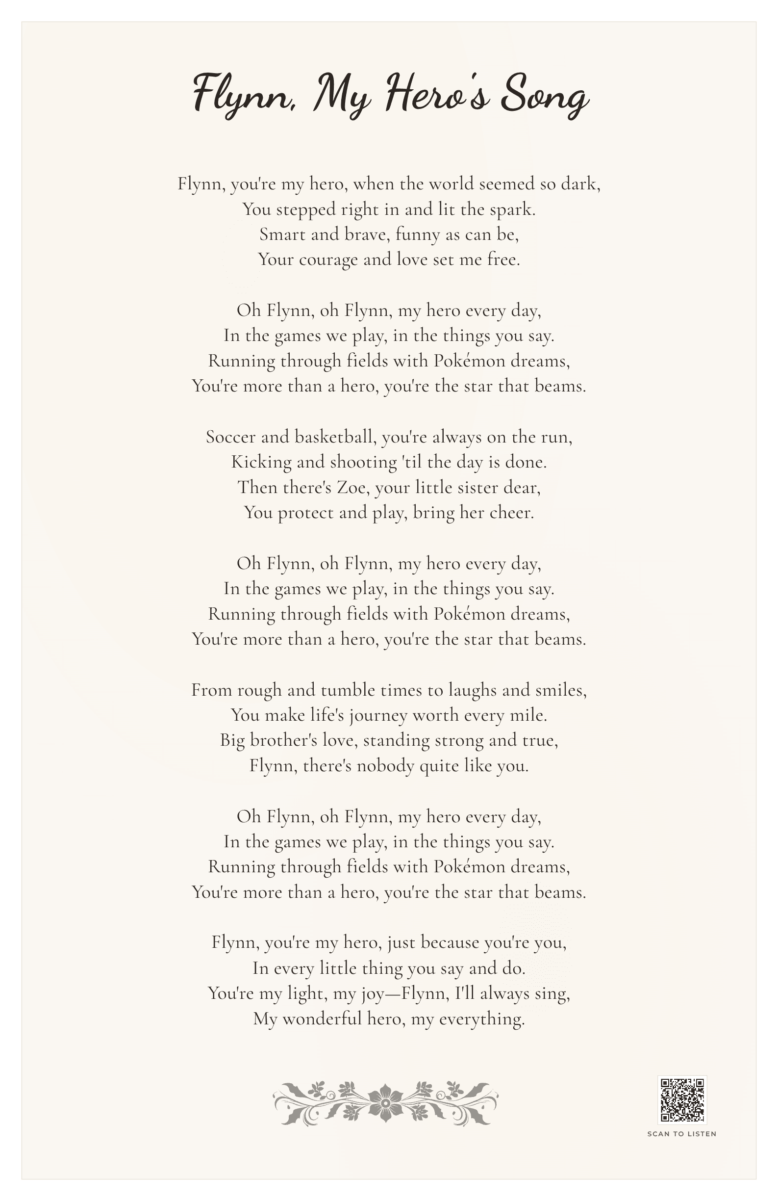 Flynn, My Hero's Song