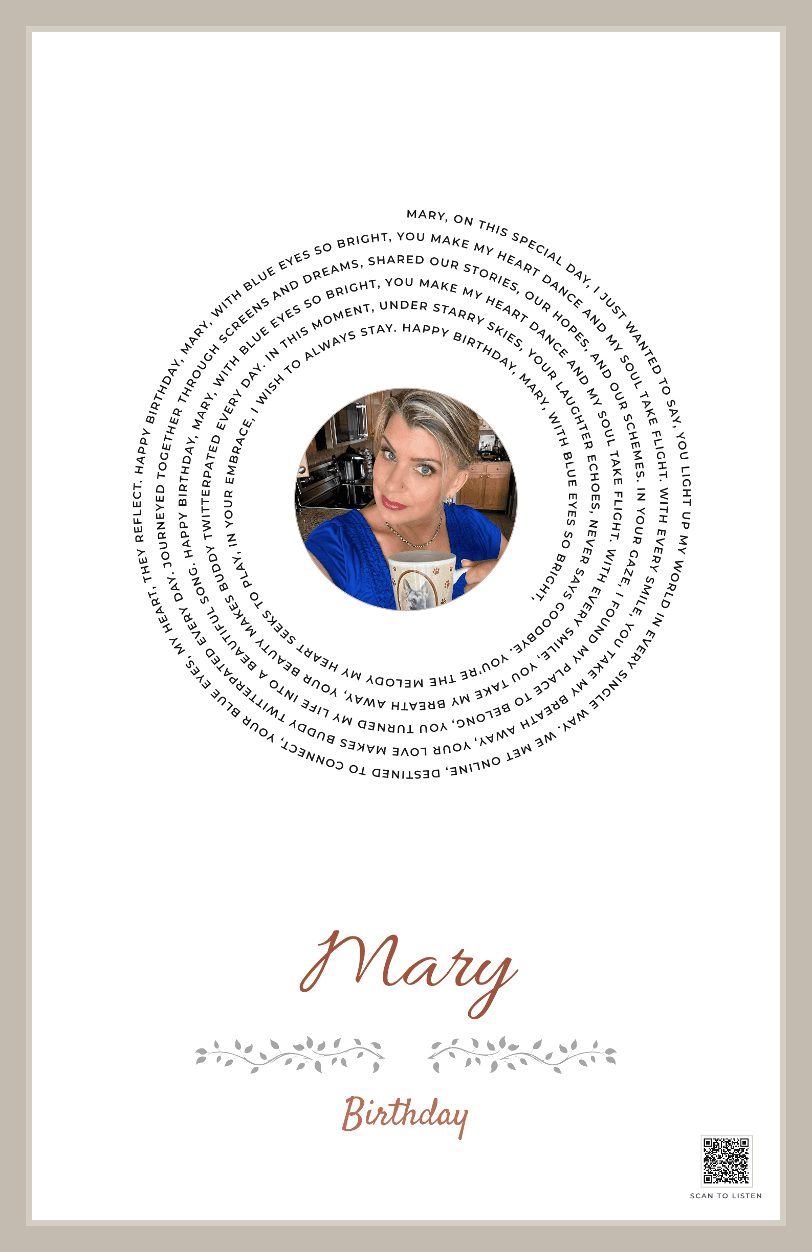 Blue Eyes Shine on Mary's Birthday